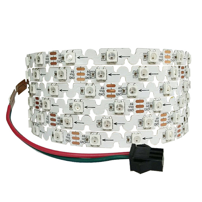 SK6812 RGB 3535/5050SMD 60LEDS/M DC5V 5MM-Wide S shape Digital Intelligent Addressable LED Strip Lights - 5m/16.4ft per roll